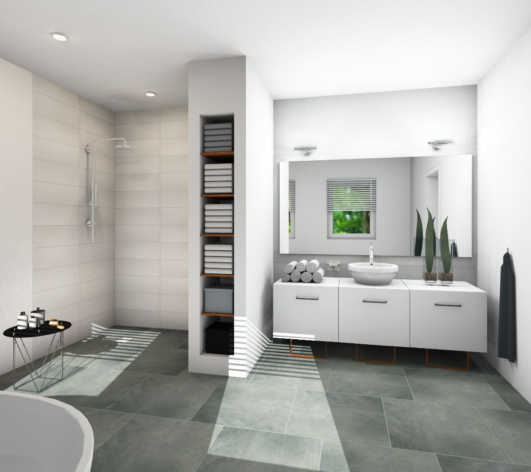 Begehbare Dusche
 Design auf ganzer Linie BATHROOM