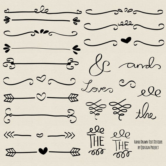 Besinnungstexte Hochzeit
 Hand drawn doodle text divider swirly clip art for