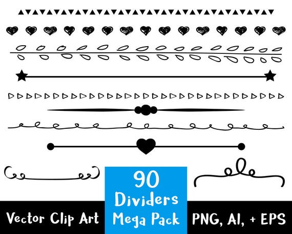 Besinnungstexte Hochzeit
 Line Divider Clipart 90 Dividers Mega Pack Wedding Clipart