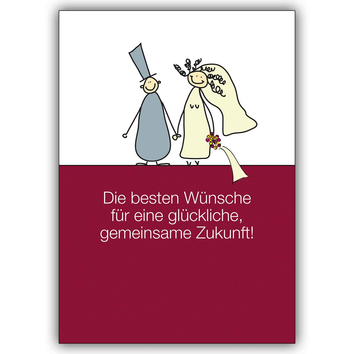 Besten Wünsche Zur Hochzeit
 Tolle Glückwunschkarte zur Hochzeit mit Brautpaar Die