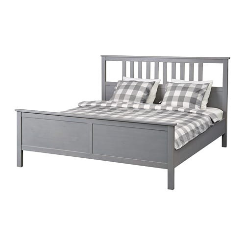 Bett 140x200 Ikea
 HEMNES Bettgestell 180x200 cm grau lasiert IKEA