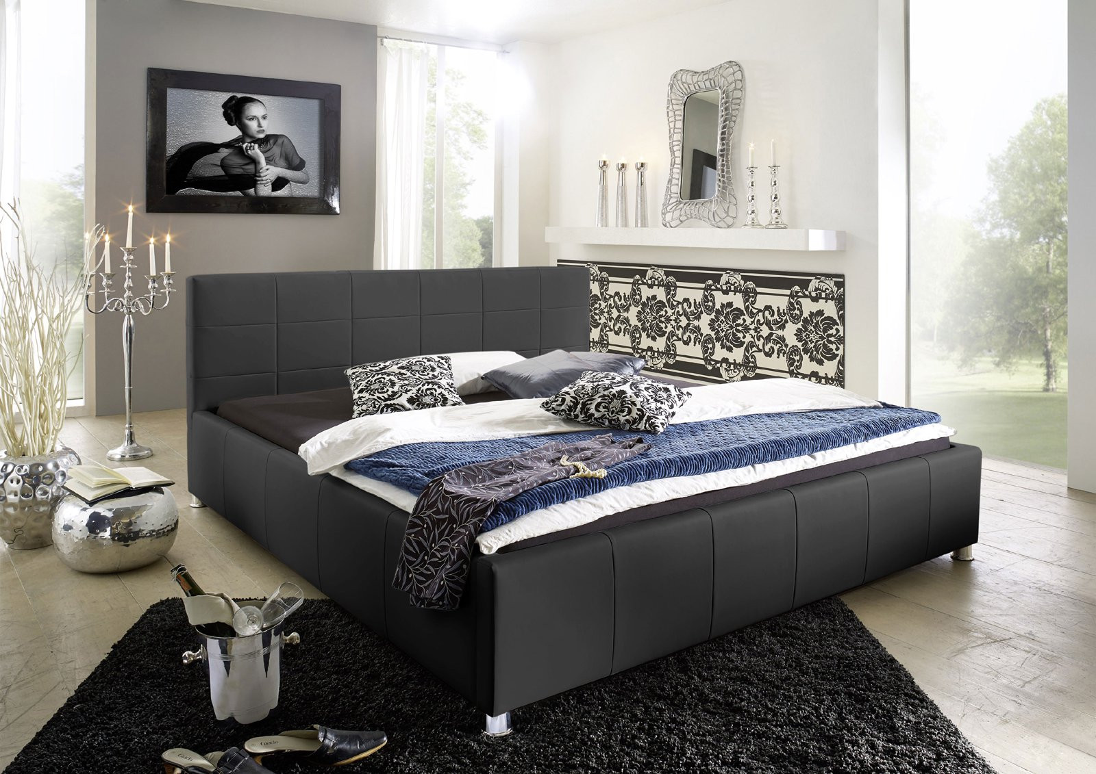 Bett 160
 SAM Design Bett 160 x 200 cm schwarz KIRA günstig