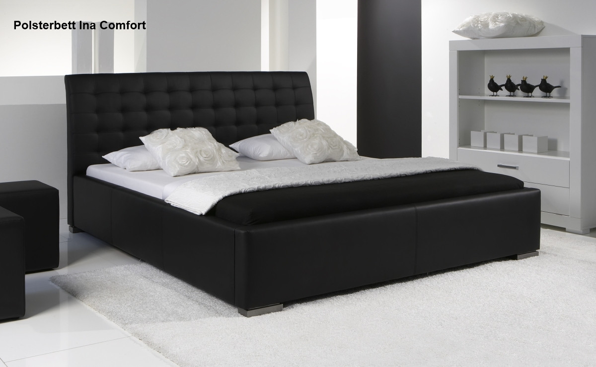 Bett 180x200 Günstig
 Leder Bett Polsterbett Farbe weiss oder schwarz