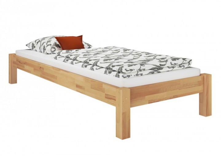 Bett 80x200
 Holzbett Einzelbett 100x200 Buchebett natur massiv