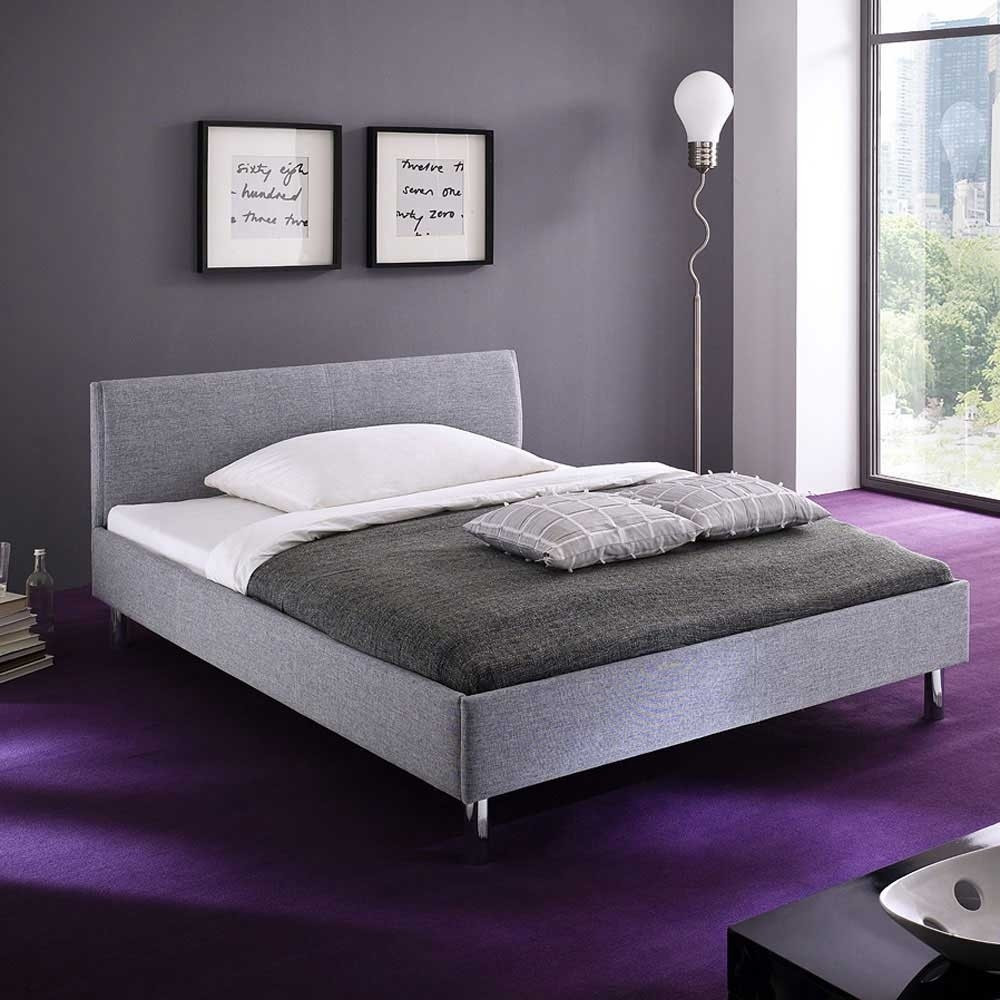 Bett Grau
 Schönes Bett Arvid mit Stoffbezug in Grau