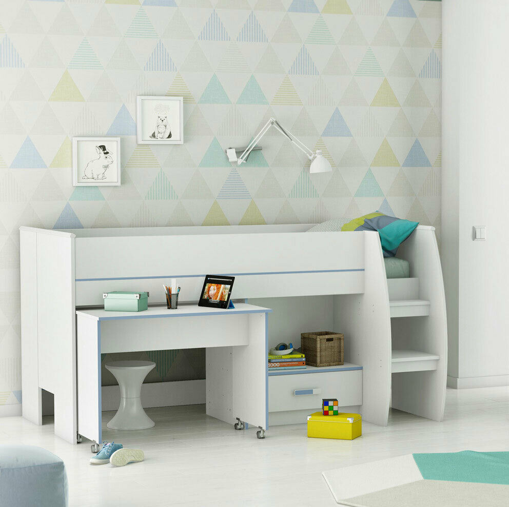 Bett Mit Schreibtisch
 KOMBIBETT JUGENDBETT KINDER Hochbett Bett Schreibtisch