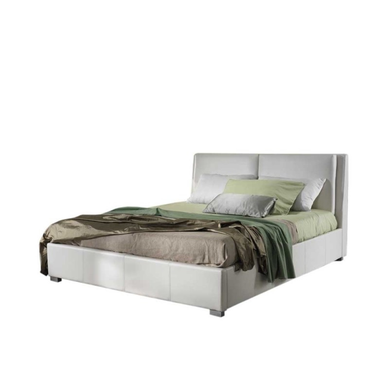 Bett Weiß 160x200
 Schlafzimmer Bett Morcia in Weiß gepolstert 160x200