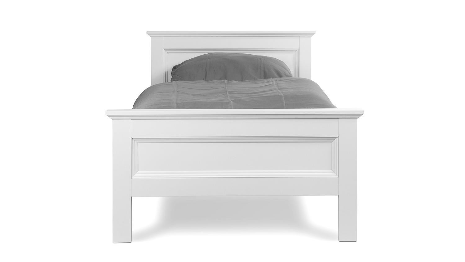 Bett Weiß 90x200
 Bett LANDWOOD Bettgestell in weiß mit Kopfteil 90x200 cm