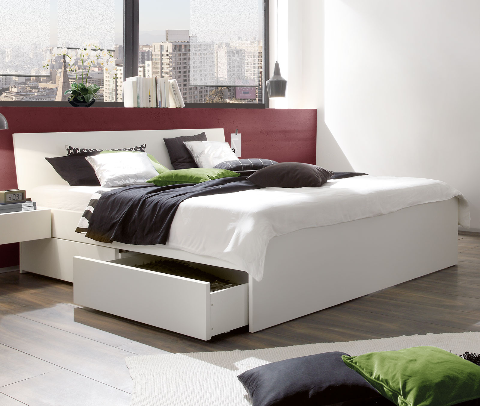 Betten 180x200
 Weißes Schubkasten Bett in Übergrößen erhältlich Liverpool