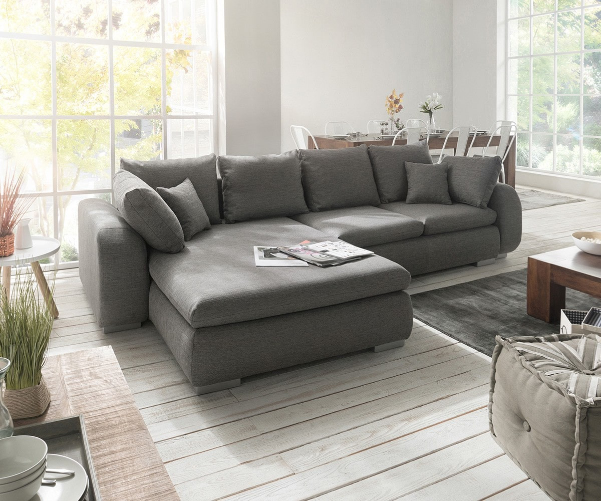 Big Sofa Grau
 Ecksofa Maxie 330x178 cm Grau mit Schlaffunktion Möbel