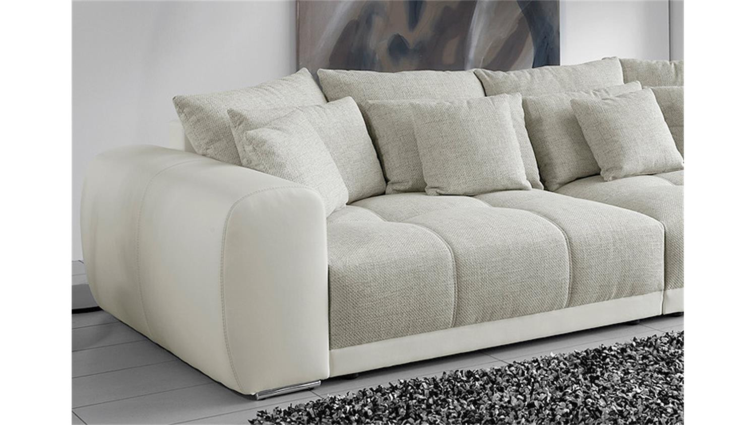 Big Sofa Grau
 Big Sofa SAM Polstermöbel XXL Sofa in weiß grau beige 310