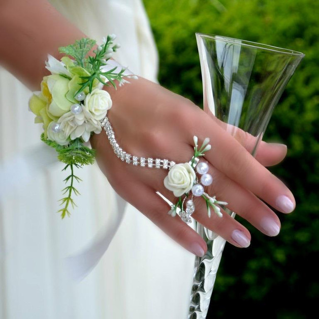 Blumen Armband Hochzeit
 Brautschmuck Hochzeit armband und ring ein