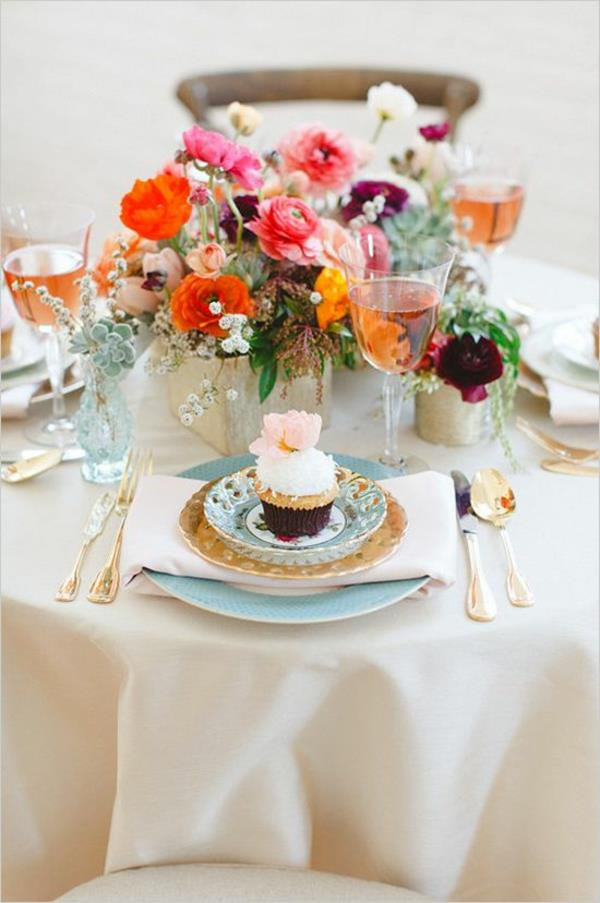 Blumen Für Hochzeit
 Vintage Tischdeko zur Hochzeit 100 faszinierende Ideen