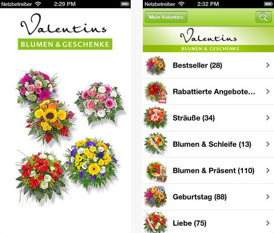 Blumen Geschenke
 Blumen & Geschenke Moderner Blumenkauf mit der App von