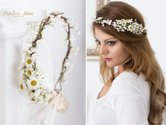 Blumenkranz Hochzeit
 Braut Blumenkranz Haarkranz Hochzeit Haarband Blumen