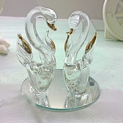 Bonboniere Hochzeit
 Gastgeschenke Shop SCHWANEN PAAR GLAS