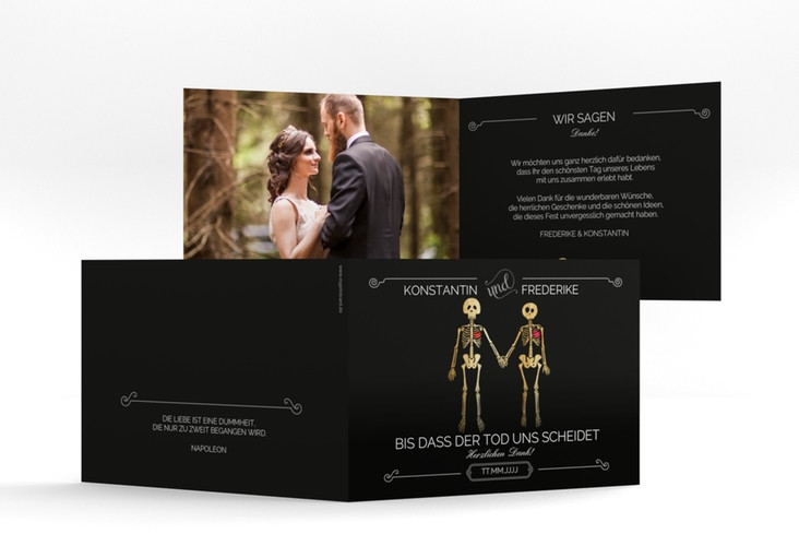 Bones Hochzeit
 Danksagungskarte Hochzeit "Bones" A6 Klappkarte Quer