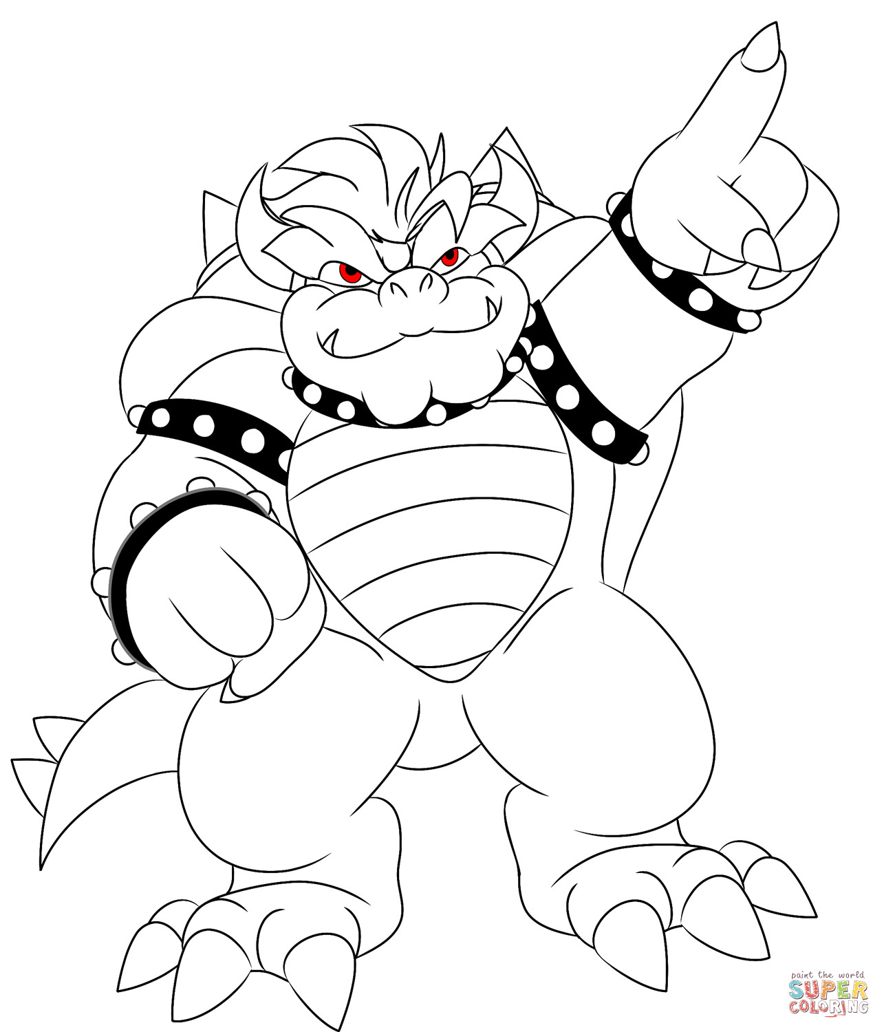 Bowser Ausmalbilder
 Ausmalbild Bowser zeigt den Finger