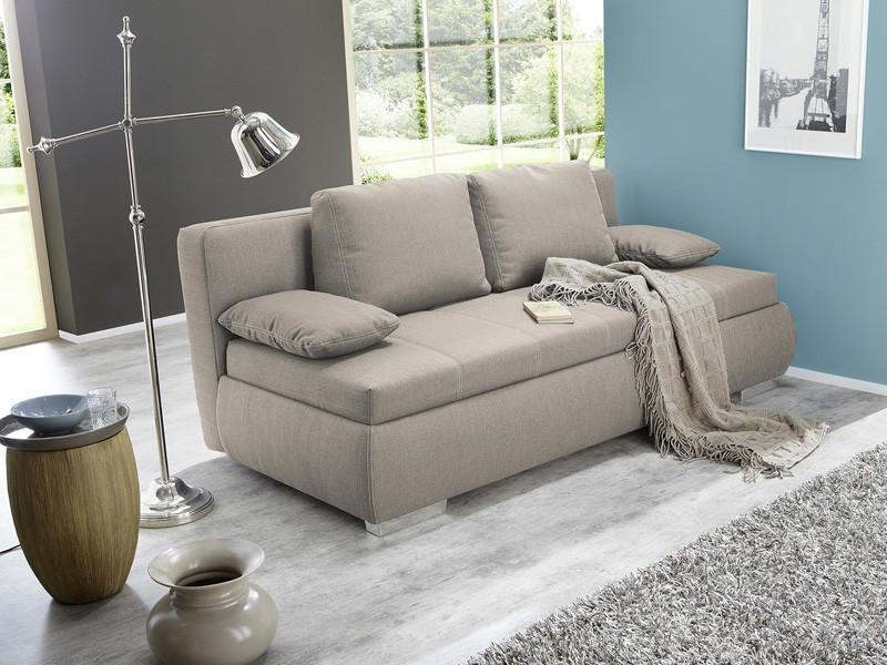 Boxspring Couch
 Dauerschläfer Schlafsofa Merlin 210x112cm beige Sofa