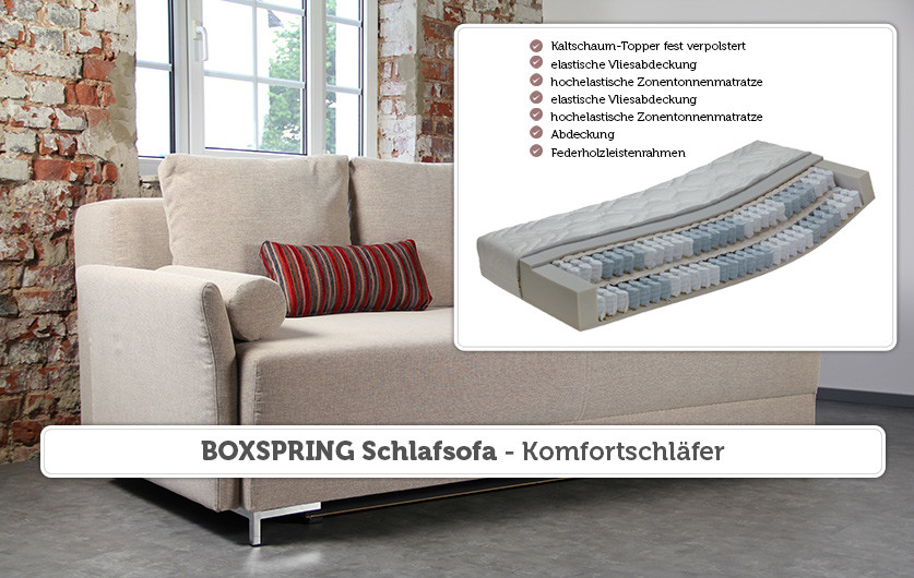 Boxspring Schlafsofa
 BOXSPRING Schlafsofa