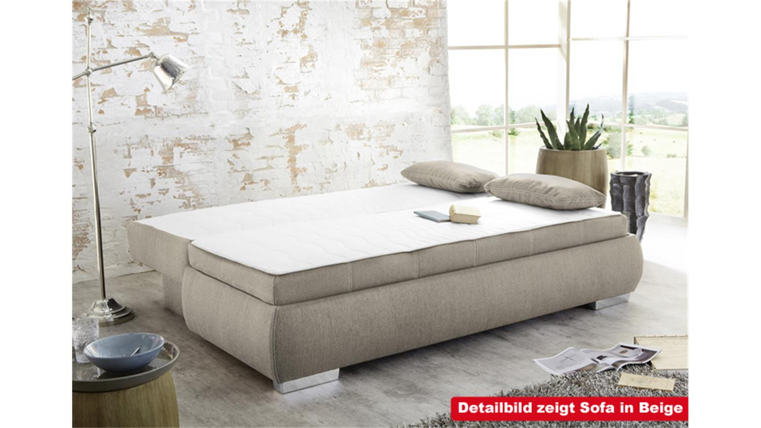 Boxspring Schlafsofa
 Boxspring Schlafsofa MEMPHIS Sofa Dauerschläfer in grau