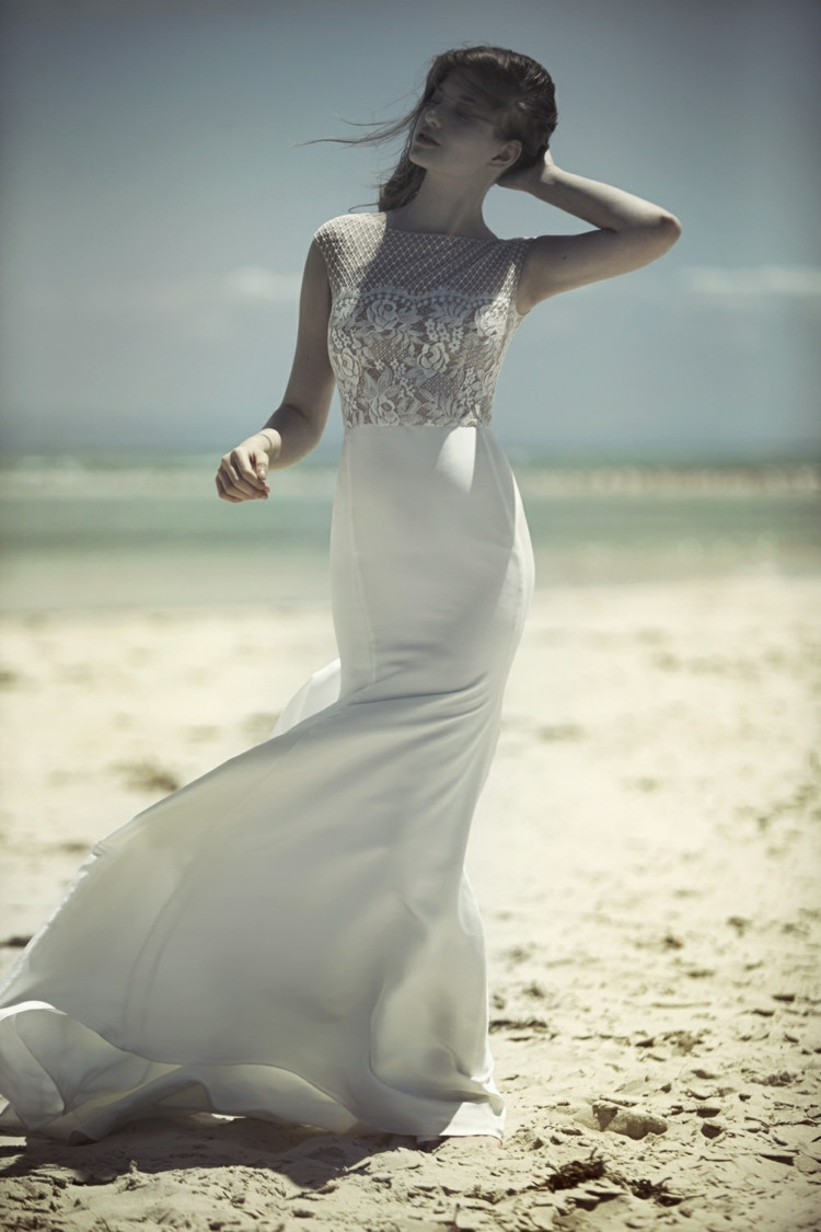 Brautkleid Strand Hochzeit
 Hautfarbenes Brautkleid aus Spitze ist der Trend im Jahr 2015