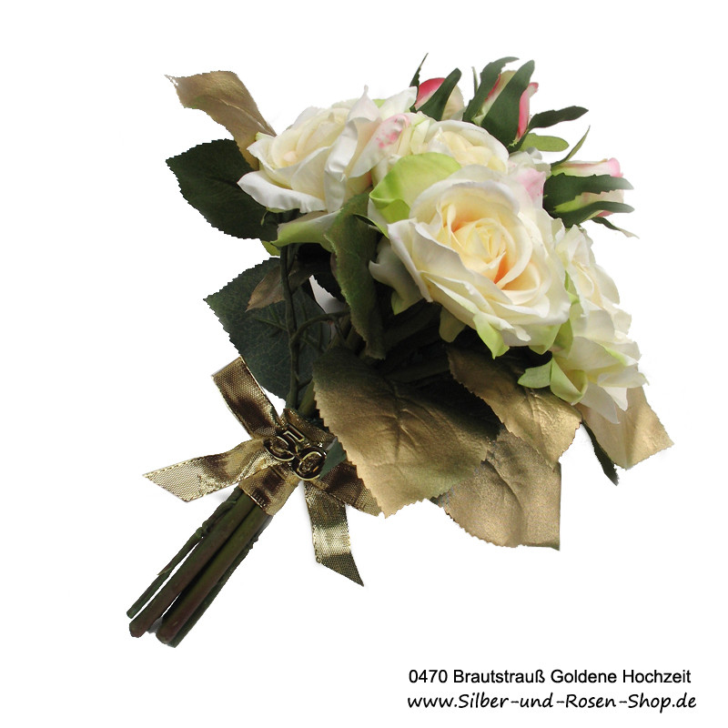 Brautstrauß Bestellen
 Brautstrauß Goldene Hochzeit aus Seidenblumen online bestellen