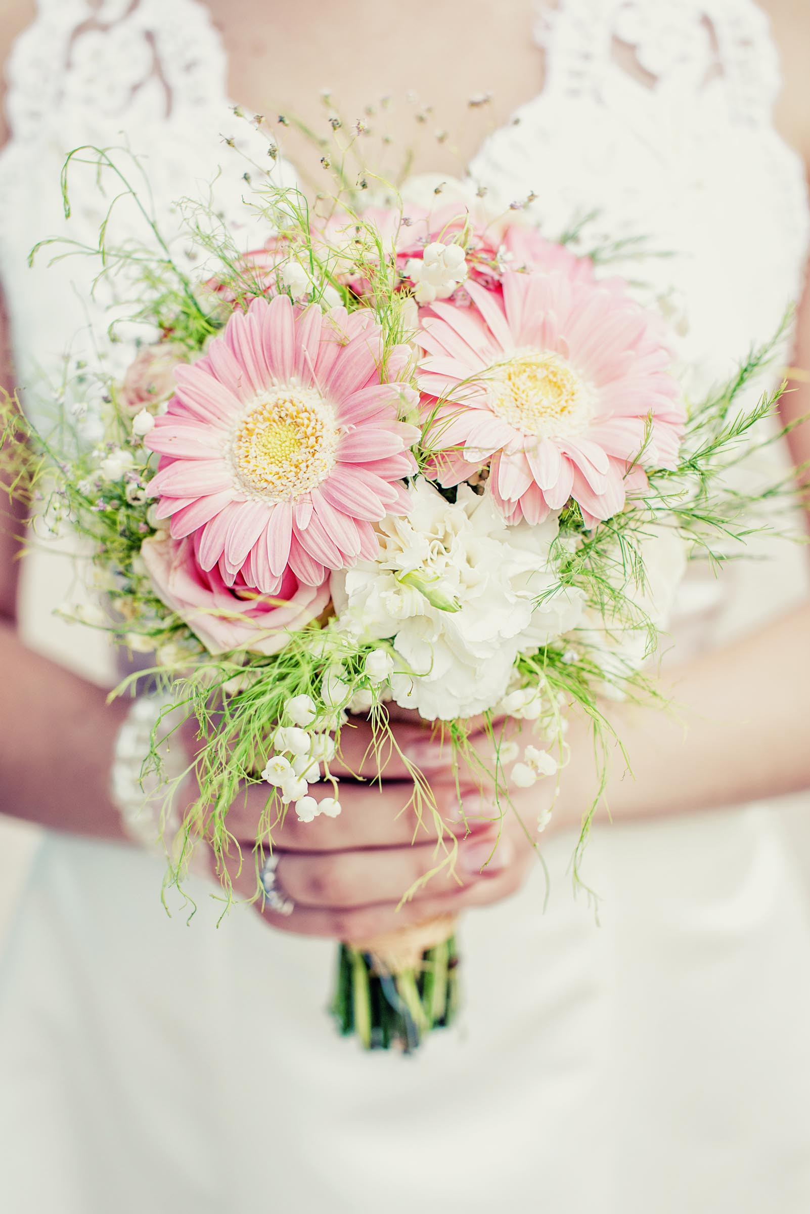 Brautstrauß Gerbera
 Brautstrauß mit rosa Gerbera Heiraten mit braut