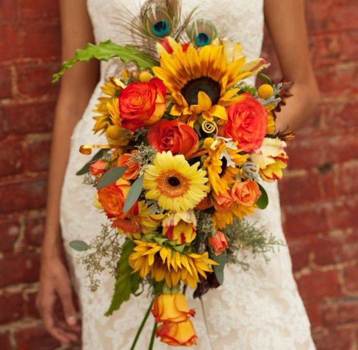 Brautstrauß Sonnenblumen
 Herbst Blumen Ideen Brautstrauß Mehr Hochzeit