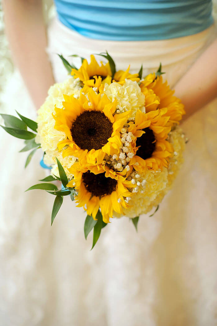 Brautstrauß Sonnenblumen
 Sonnenblumen Brautstrauß in strahlendem Gelb