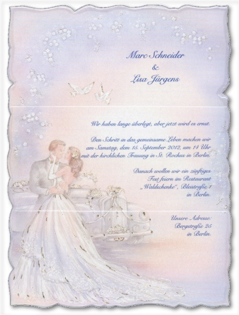 Brief Zur Hochzeit
 Romantische Hochzeitskarte – Hochzeitskarten