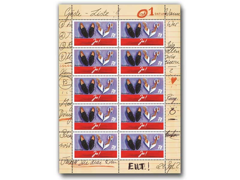 Briefmarken Hochzeit
 Hochzeit Briefmarke zu 0 70 € 10er Bogen