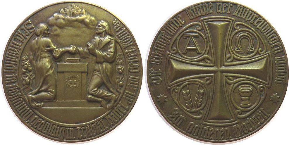 Bronze Hochzeit
 Medaille o J Gelegenheitsmedaillen Bronze Goldene