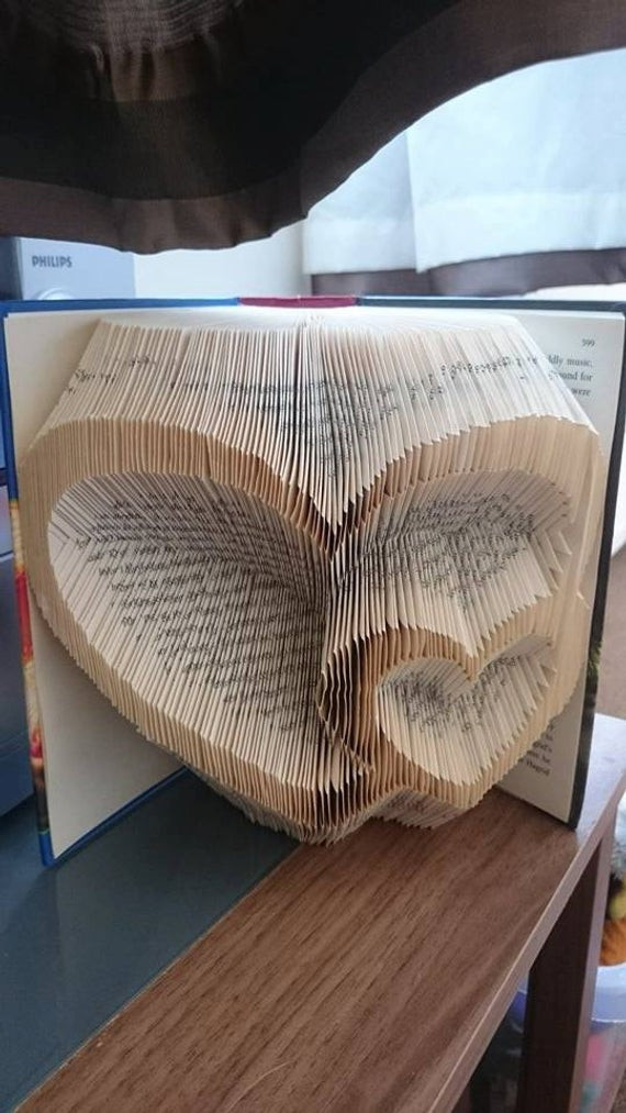 Buch Falten Hochzeit
 two hearts book folding pattern 300 folds PATTERN ONLY book