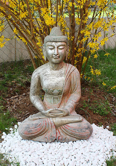 Buddha Figur Garten
 Amitabha Buddha Statue Granit Naturstein Stein Tibet