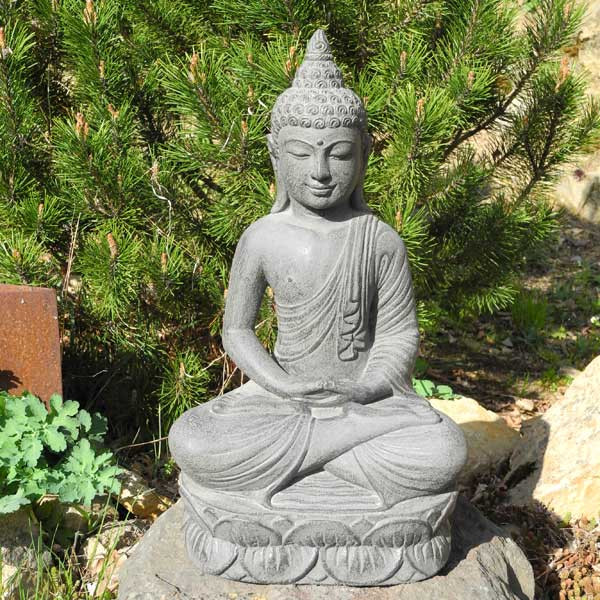 Buddha Figur Garten
 Sitzender Buddha Meditation Garten Wohnung Stein Guss 38 cm