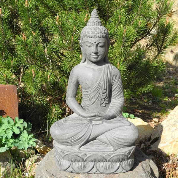 Buddha Garten
 Sitzender Buddha Meditation Garten Wohnung Stein Guss 38 cm