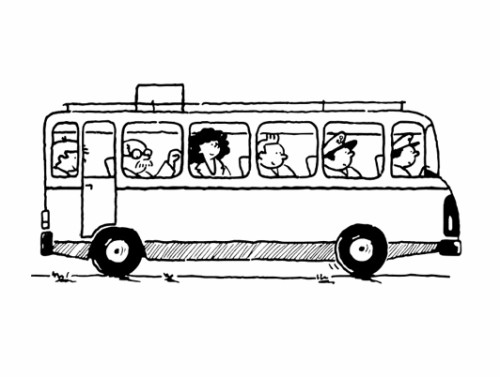 Bus Ausmalbilder
 Kostenlose Malvorlage Transportmittel Omnibus zum Ausmalen