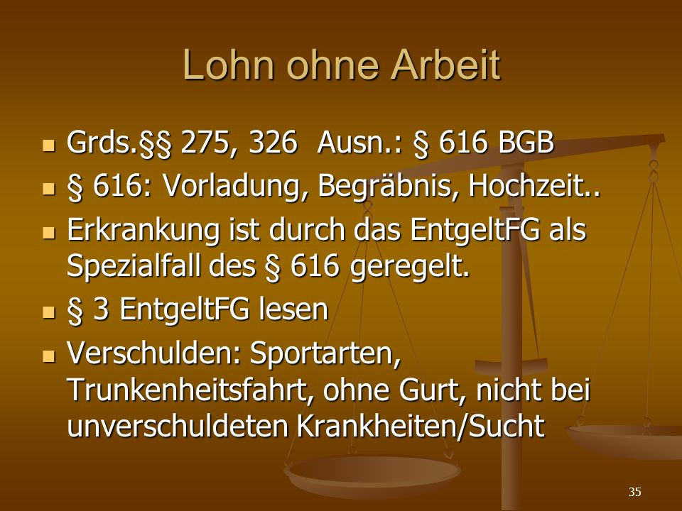 § 616 Bgb Hochzeit
 Arbeits und Sozialrecht ppt herunterladen