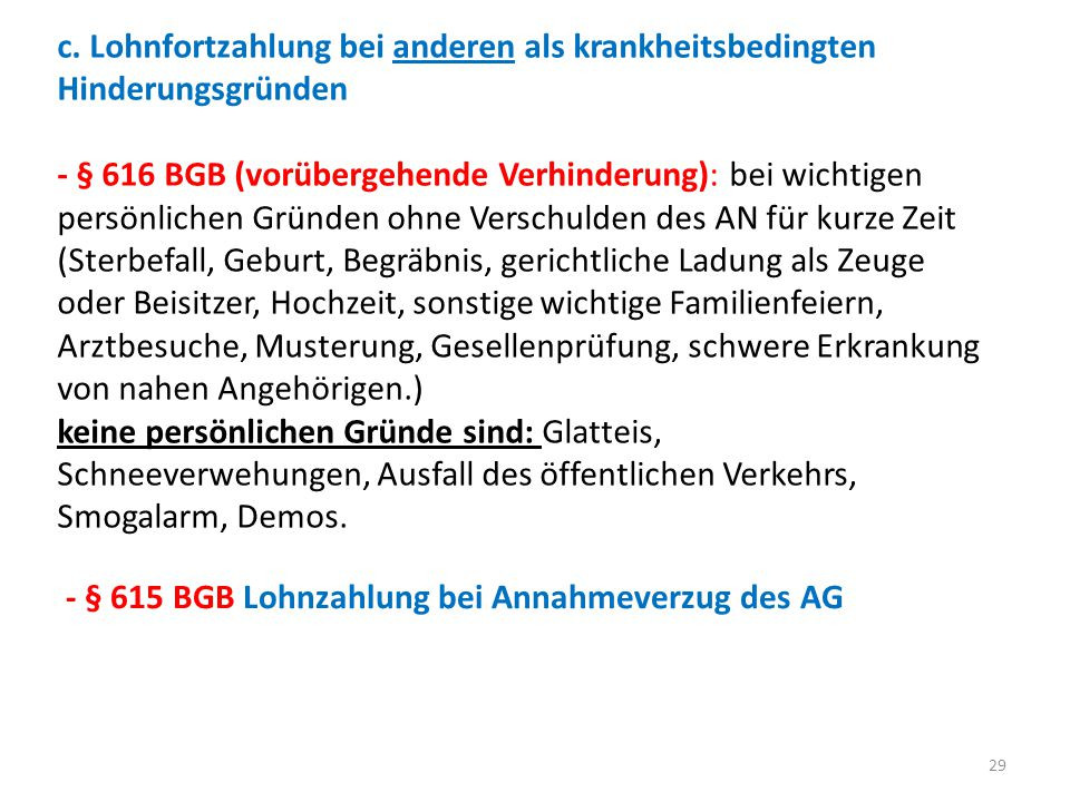 § 616 Bgb Hochzeit
 DHBW IP ITP Arbeitsrecht ppt herunterladen