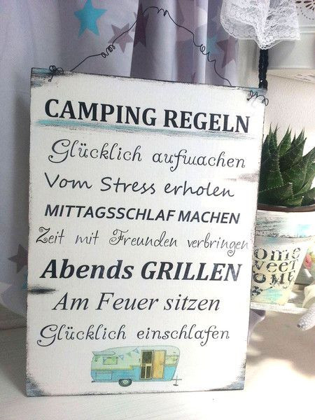 Camping Geschenke
 Tür & Namensschilder Camping Regeln Schild Wohnwagen