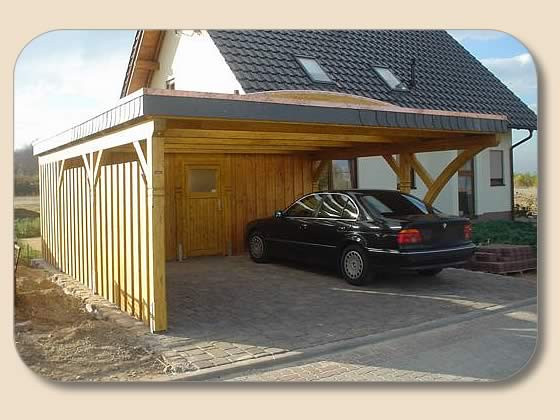 Carport Bauplan
 Carport Flachdach freistehend mit Geräteschuppen von holzon