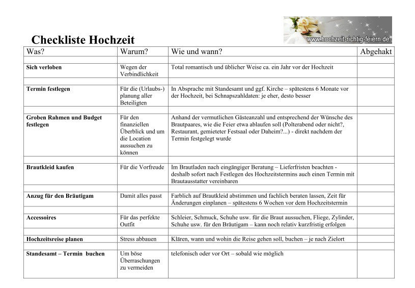 Checkliste Hochzeit Pdf
 Checkliste Hochzeit