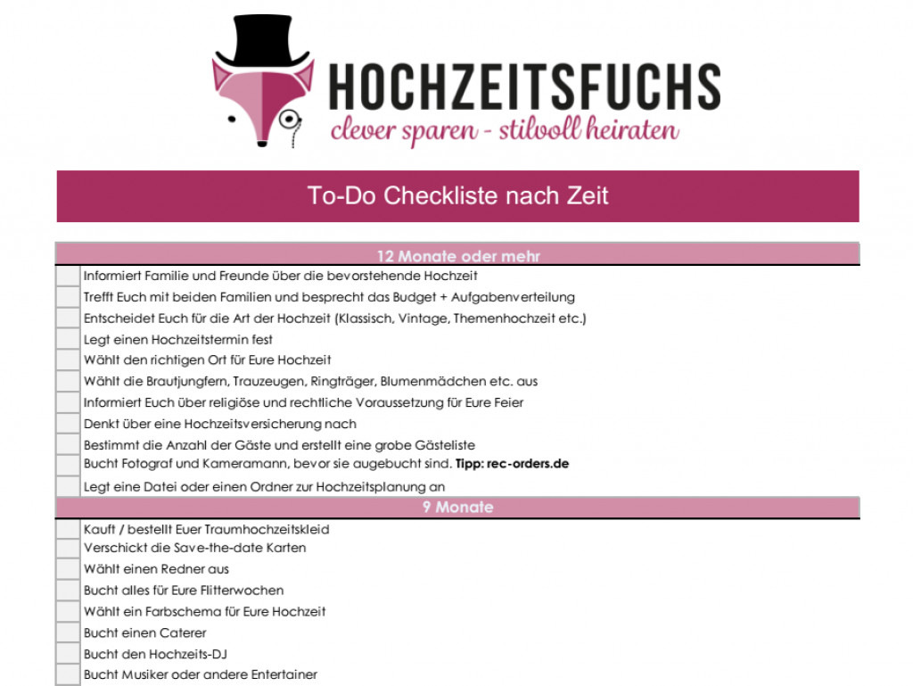 Checkliste Hochzeit Pdf
 3 Hochzeitschecklisten Kostenlose Planer zum Download