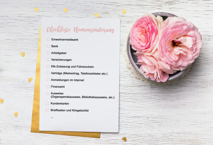 Checkliste Namensänderung Nach Hochzeit
 Checkliste