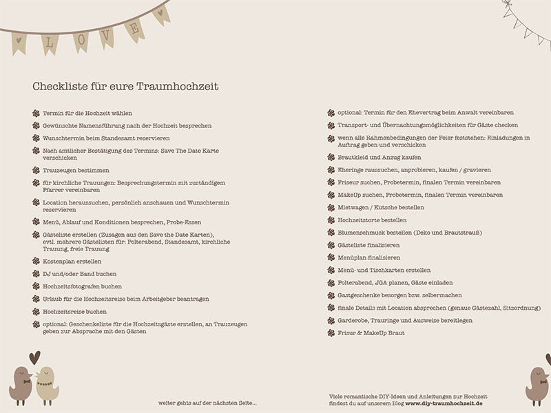 Checkliste Standesamtliche Hochzeit Pdf
 Checkliste Hochzeit Hochzeit