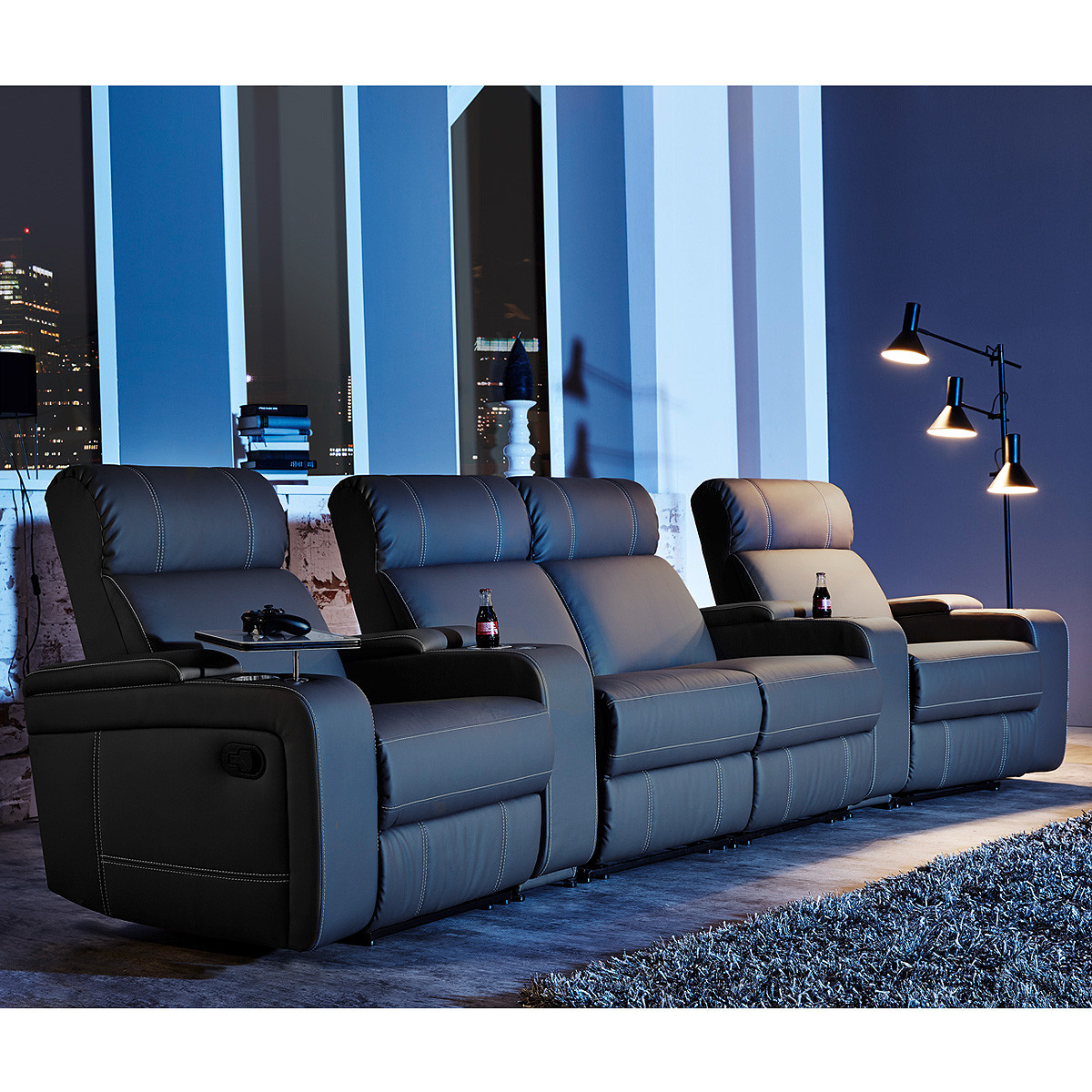 Cinema Sessel
 CINEMA SESSEL Hollywood 4er Kinosessel Kinosofa Sofa