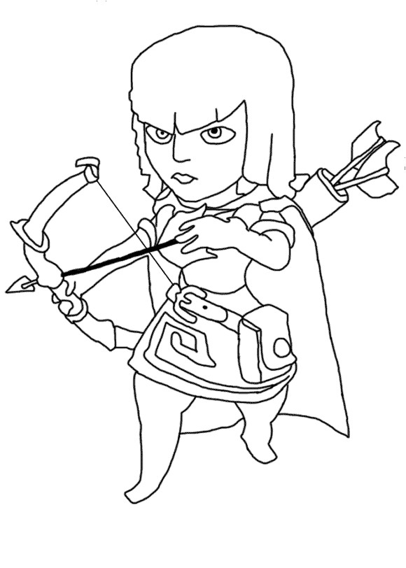 Clash Royale Ausmalbilder
 Desenho de Mulher arqueira para colorir Tudodesenhos