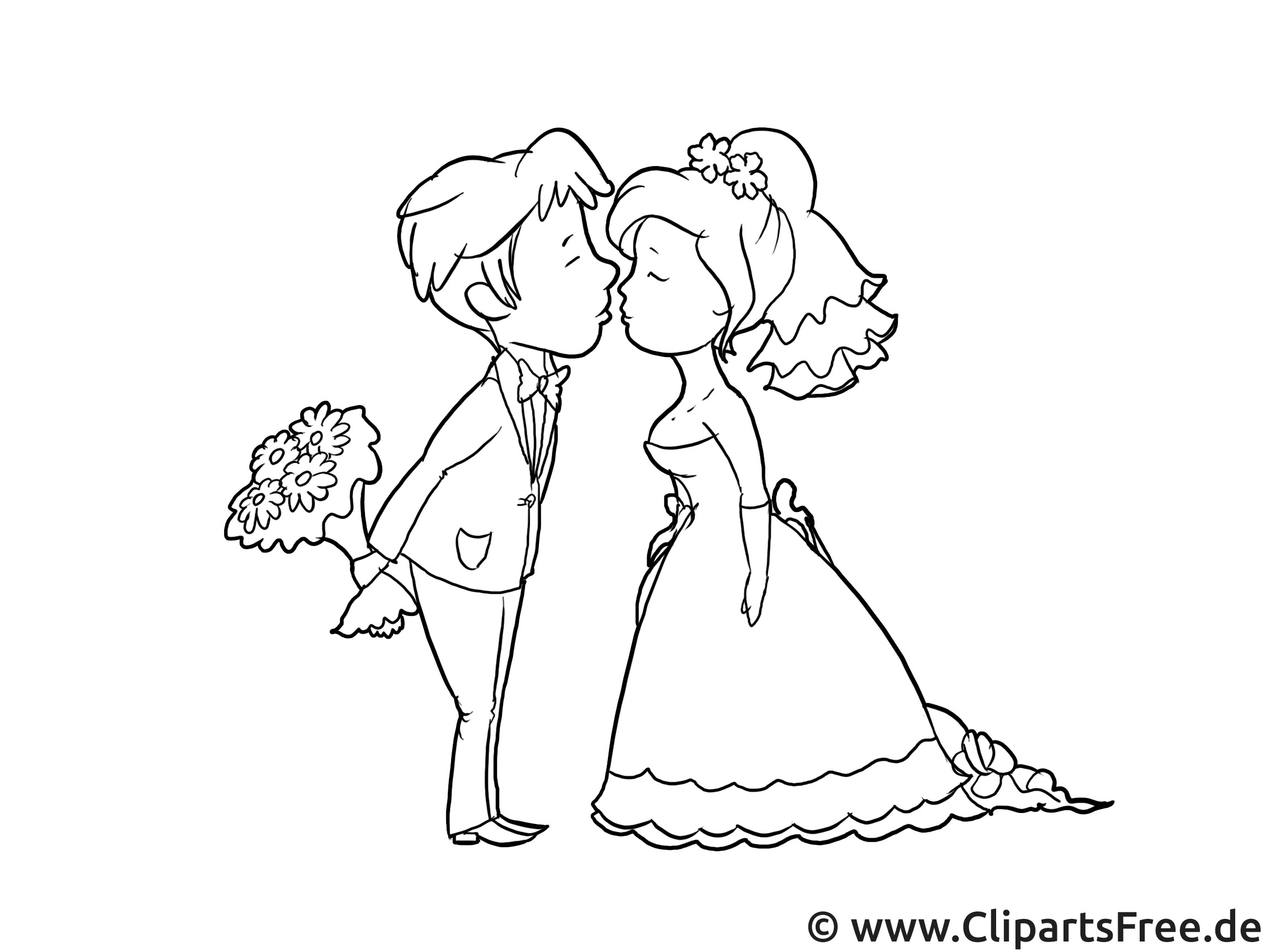 Cliparts Hochzeit
 Clipart Brautpaar zur Hochzeit