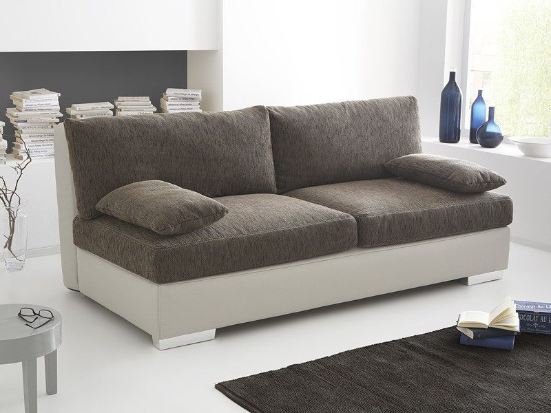 Couch Boxspring
 Boxspring Schlafsofa braun beige 202x106cm Dauerschläfer